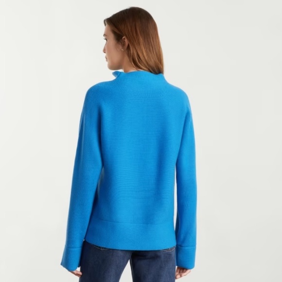 Everlane size XL women’s cotton/ wool lace front aqua blue smock sweater EUC! - Picture 3 of 12